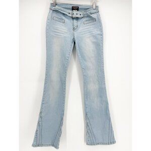 WAYNE ROGERS BRANDX LOW RISE Y2K WIDE LEG JEANS LIGHT WASH COTTON SPANDEX 29